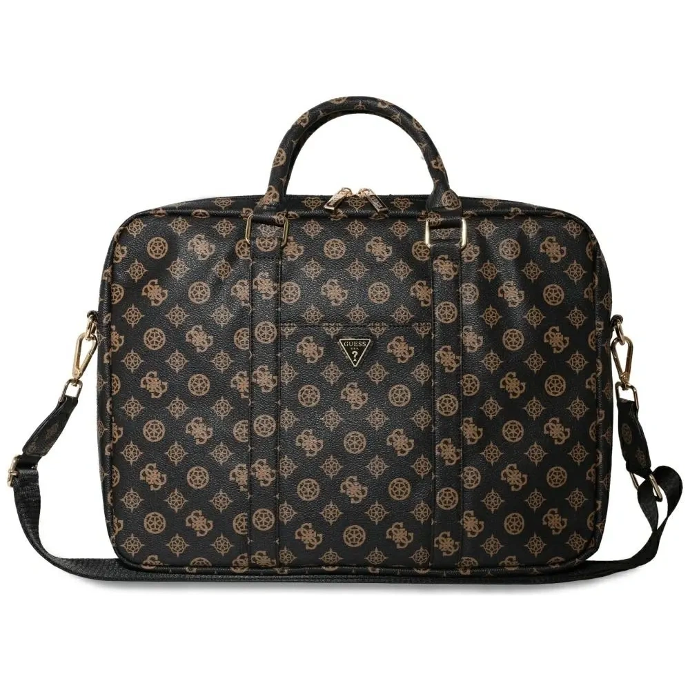 Torba Guess 4G Peony Front Pocket Zipper Triangle Logo 16" czarny