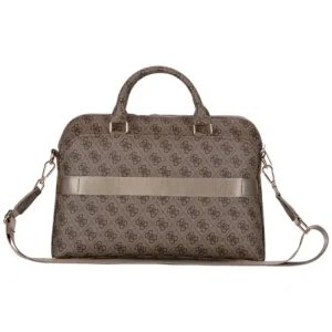 Guess 4G Zipper Pocket Triangle Logo 15" brown