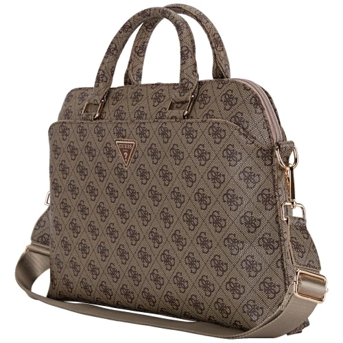 Guess 4G Fermoar Buzunar Triunghi Logo 15" maro