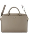 Guess Buzunar cu fermoar texturat Logo triunghi 15" maro