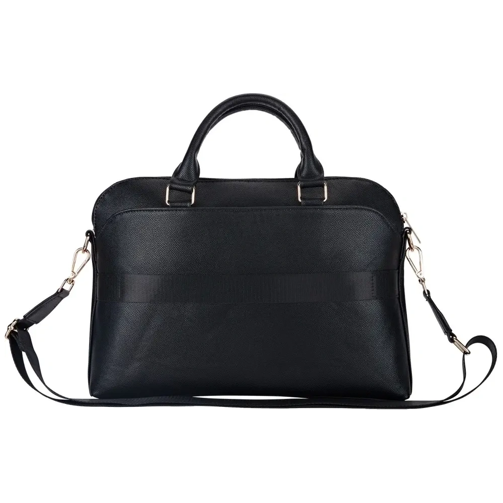 Torba Guess Grained Zipper Pocket Triangle Logo 15" czarny