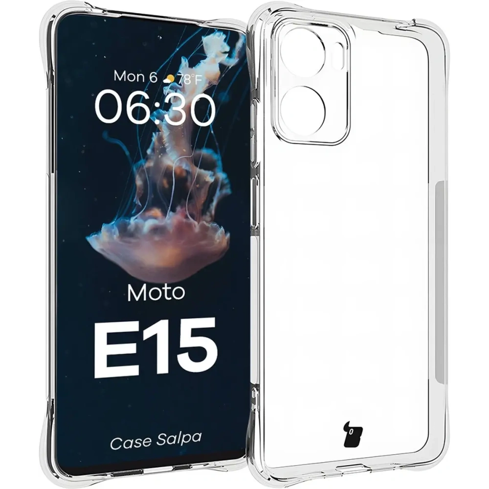 Elastyczne etui Bizon Case Salpa do Motorola Moto E15 przezroczyste