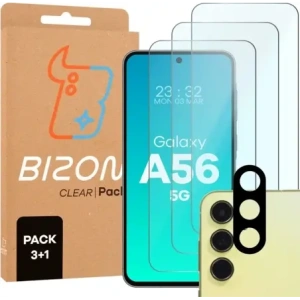 Kup Bizon Clear 2er Pack 3x gehärtetes Glas + 1x Linsenschutz Samsung Galaxy A56 5G - BIZ8912 - {ean13} - Sklep Home Screen