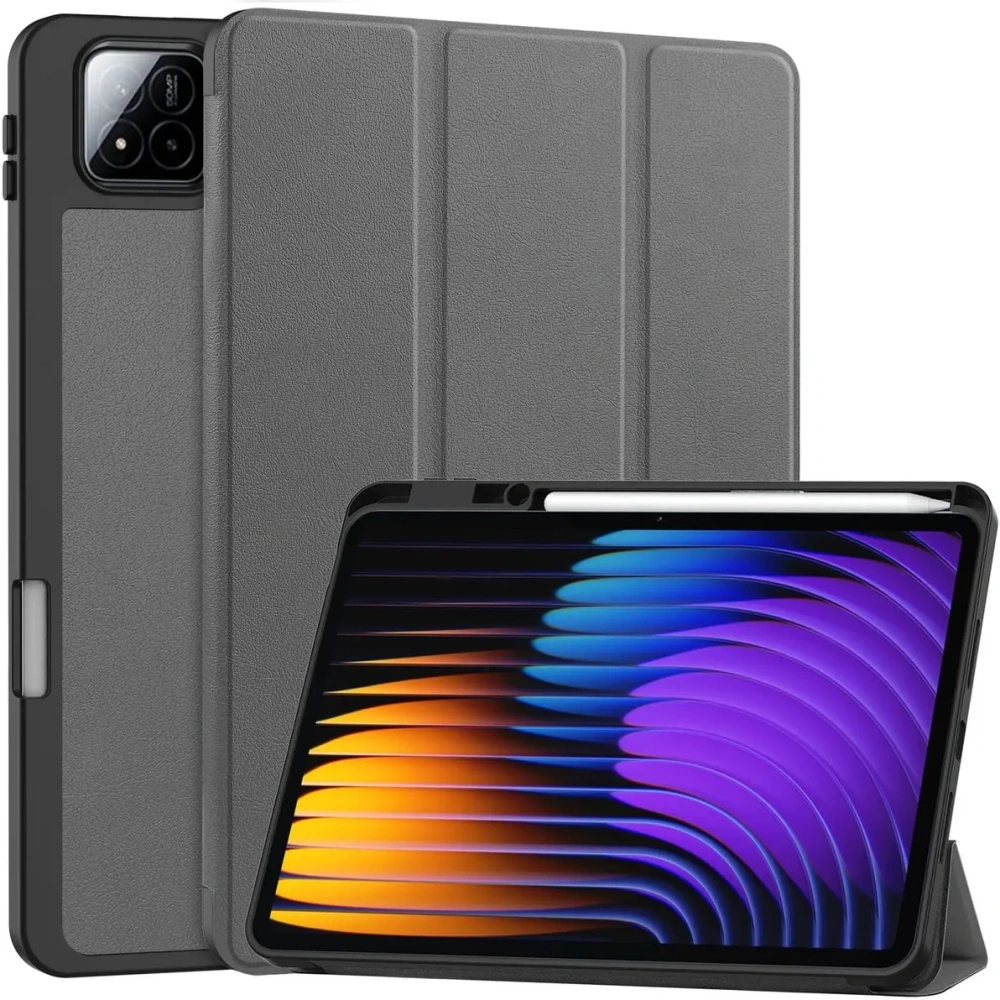 Etui z klapką Bizon Case Tab Lizard do Xiaomi Pad 7 / 7 Pro szare