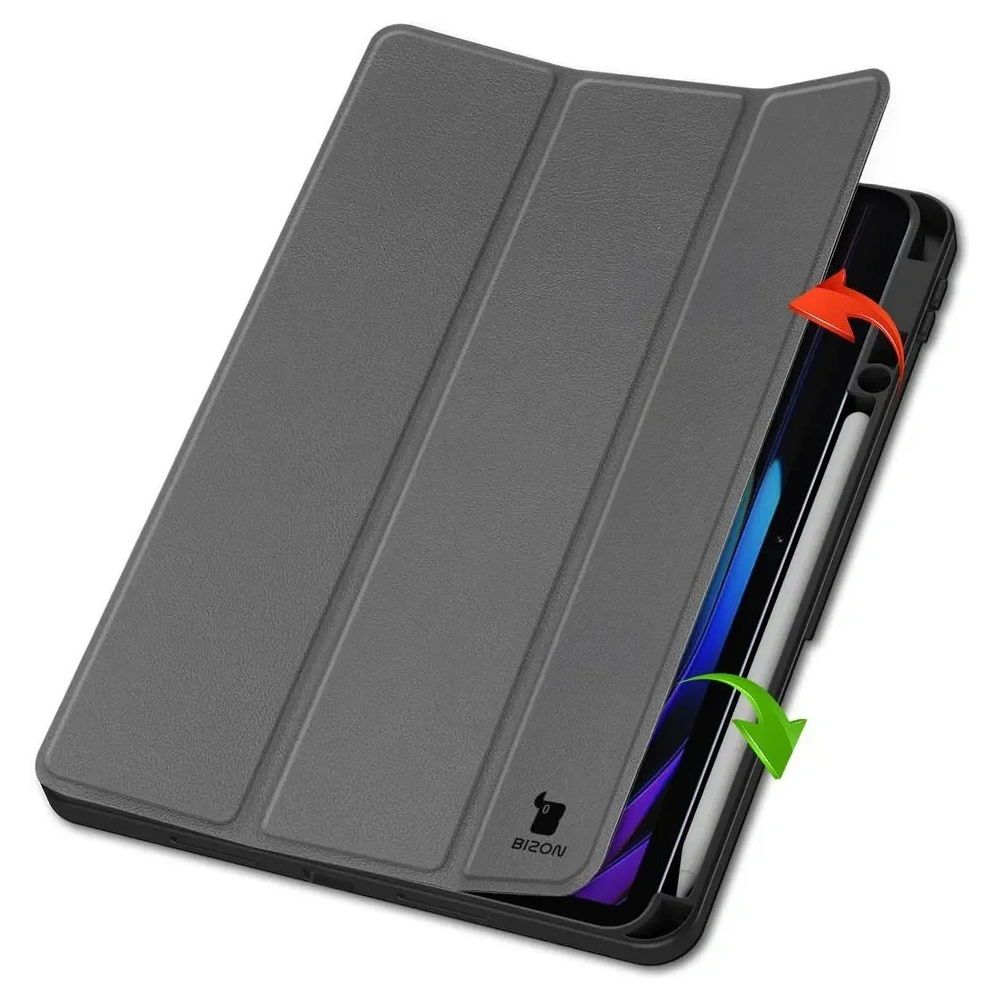 Etui z klapką Bizon Case Tab Lizard do Xiaomi Pad 7 / 7 Pro szare