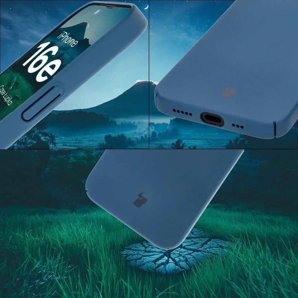 Etui Bizon Case Łupka do Apple iPhone 16e niebieskie
