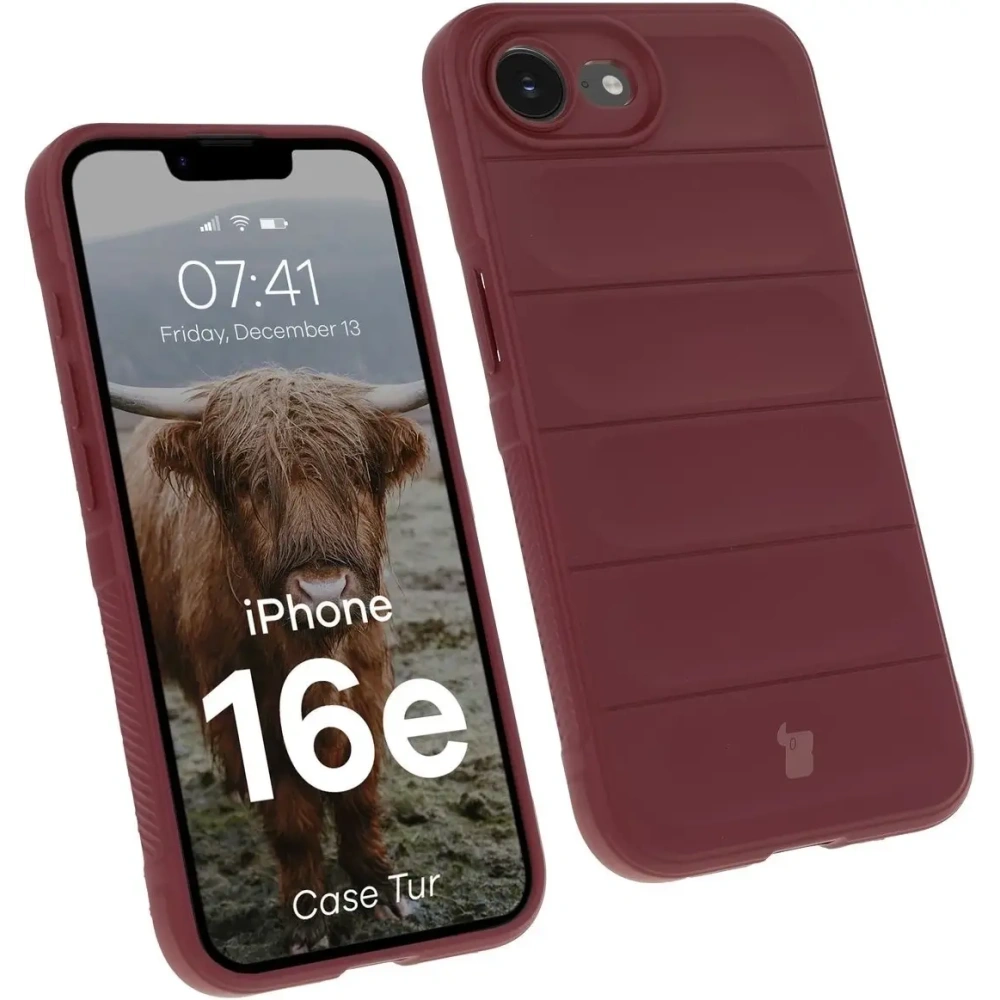 Pancerne etui Bizon Case Tur do Apple iPhone 16e burgundowe