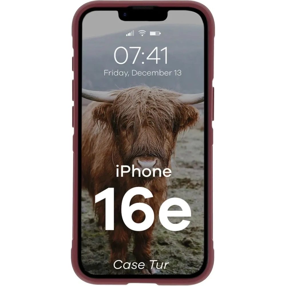 Pancerne etui Bizon Case Tur do Apple iPhone 16e burgundowe