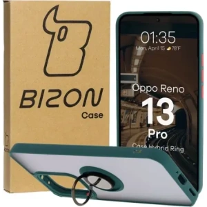 Kup Etui z uchwytem na palec Bizon Case Hybrid Ring do Oppo Reno13 Pro przydymione z ciemnozieloną ramką - BIZ8930 - {ean13} - Sklep Home Screen