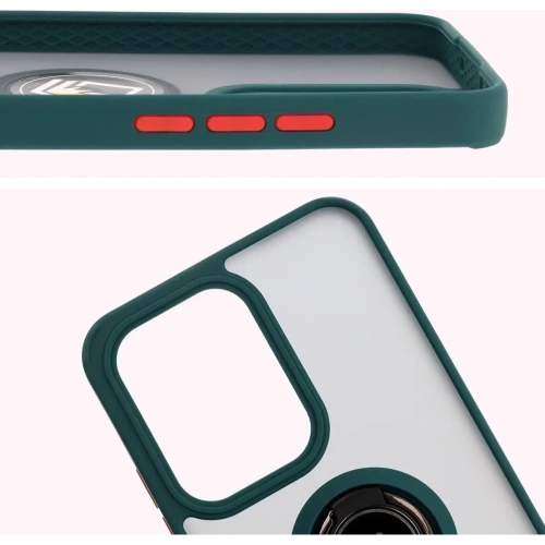 Buy Bizon Case Hybrid Ring Oppo Reno13 Pro smoky with a dark green frame - BIZ8930 - {ean13} - Home Screen Store Europe