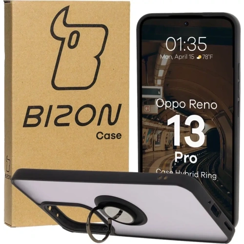 Buy Bizon Case Hybrid Ring Oppo Reno13 Pro smoked with a black frame - BIZ8931 - {ean13} - Home Screen Store Europe