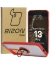 Bizon Case Hybrid Ring Oppo Reno13 Pro smoky with a red frame
