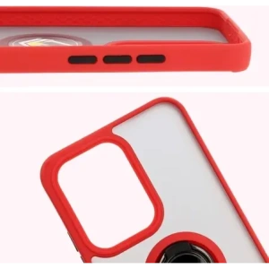 Kup Etui z uchwytem na palec Bizon Case Hybrid Ring do Oppo Reno13 Pro przydymione z czerwoną ramką - BIZ8932 - {ean13} - Sklep Home Screen