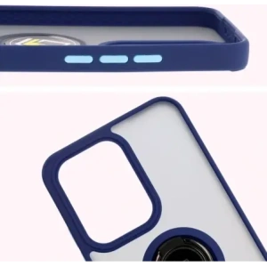 Kup Etui z uchwytem na palec Bizon Case Hybrid Ring do Oppo Reno13 Pro przydymione z granatową ramką - BIZ8933 - {ean13} - Sklep Home Screen
