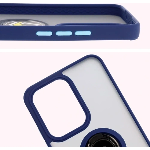 Buy Bizon Case Hybrid Ring Oppo Reno13 Pro smoky with a navy blue frame - BIZ8933 - {ean13} - Home Screen Store Europe