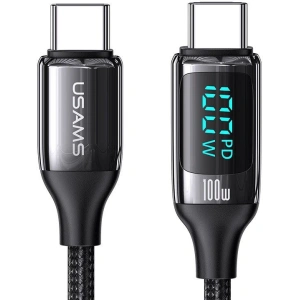 Kup [CR] Kabel USAMS U78 USB-C/USB-C LED 3m 100W Fast Charging czarny/black US-SJ559 - OT-875 - {ean13} - Sklep Home Screen