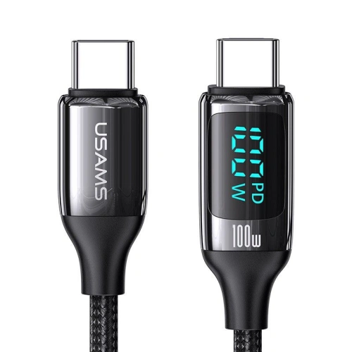 Kup [CR] Kabel USAMS U78 USB-C/USB-C LED 3m 100W Fast Charging czarny/black US-SJ559 - OT-875 - {ean13} - Sklep Home Screen