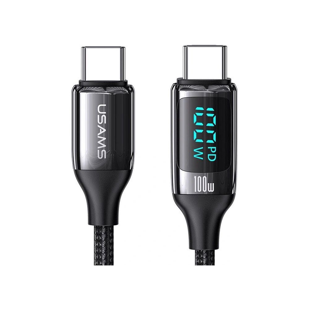 [CR] Kabel USAMS U78 USB-C/USB-C LED 3m 100W Fast Charging czarny/black US-SJ559