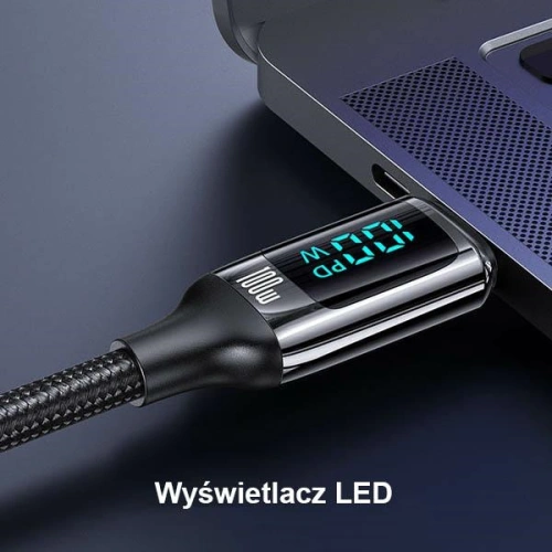 Buy [CR] USAMS U78 USB-C/USB-C LED Cable 3m 100W Fast Charging black/black US-SJ559 - OT-875 - {ean13} - Home Screen Store Europe