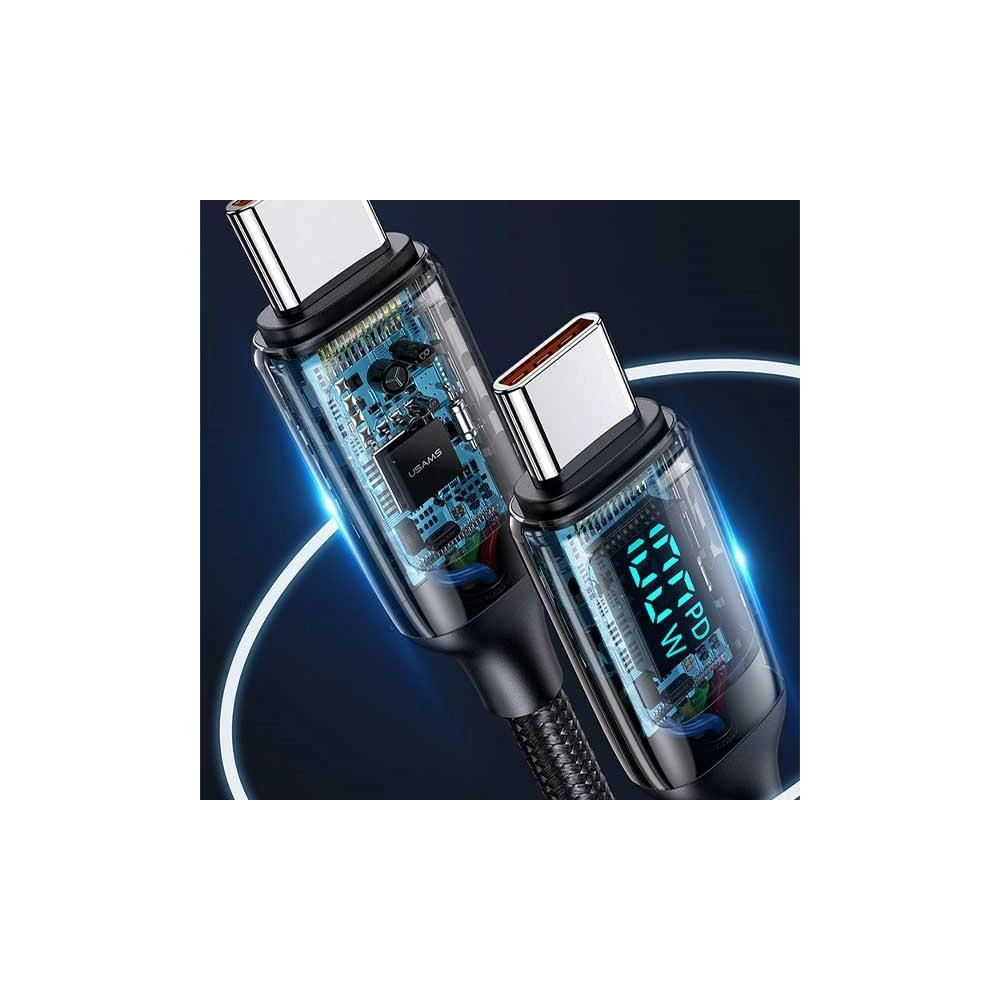 [CR] Kabel USAMS U78 USB-C/USB-C LED 3m 100W Fast Charging czarny/black US-SJ559