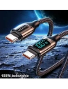 Kup [CR] Kabel USAMS U78 USB-C/USB-C LED 3m 100W Fast Charging czarny/black US-SJ559 - OT-875 - {ean13} - Sklep Home Screen