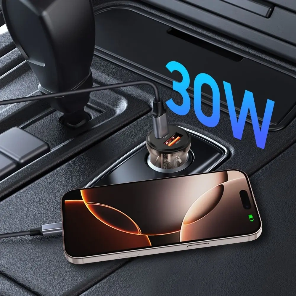 Ładowarka samochodowa Tech-Protect CC01 2-port Car Charger USB-A, USB-C PD 30W / QC 3.0 Black