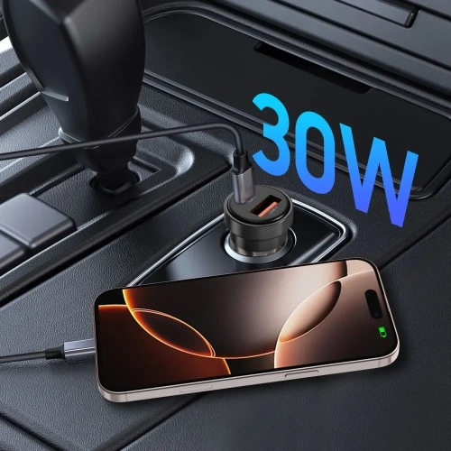 Kup Ładowarka samochodowa Tech-Protect CC03 2-port Car Charger USB-A, USB-C PD 30W / QC 3.0 Black - THP4075 - {ean13} - Sklep Home Screen