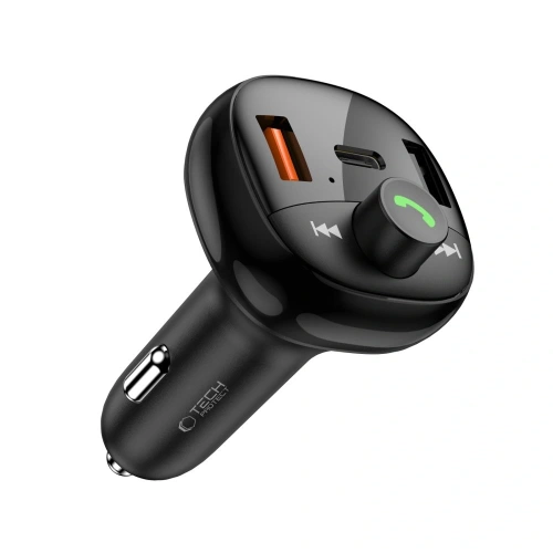 Kup Ładowarka samochodowa Tech-Protect CC06 3-port Car Charger 2xUSB-A, USB-C PD 72W + Transmiter FM Bluetooth Black - THP4078 - {ean13} - Sklep Home Screen