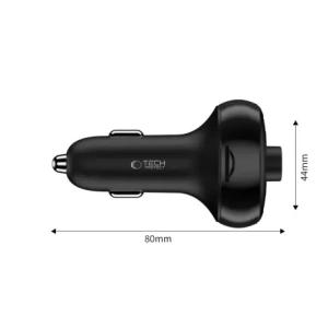 Kup Ładowarka samochodowa Tech-Protect CC06 3-port Car Charger 2xUSB-A, USB-C PD 72W + Transmiter FM Bluetooth Black - THP4078 - {ean13} - Sklep Home Screen
