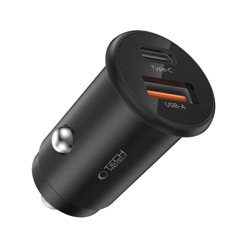 Ładowarka samochodowa Tech-Protect CC02 2-port Car Charger USB-A, USB-C PD 35W / QC 3.0 Black