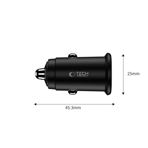 Kup Ładowarka samochodowa Tech-Protect CC02 2-port Car Charger USB-A, USB-C PD 35W / QC 3.0 Black - THP4079 - {ean13} - Sklep Home Screen