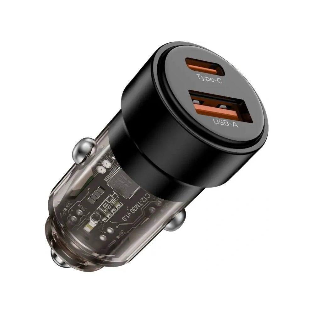 Ładowarka samochodowa Tech-Protect CC03 2-port Car Charger USB-A, USB-C PD 75W Black