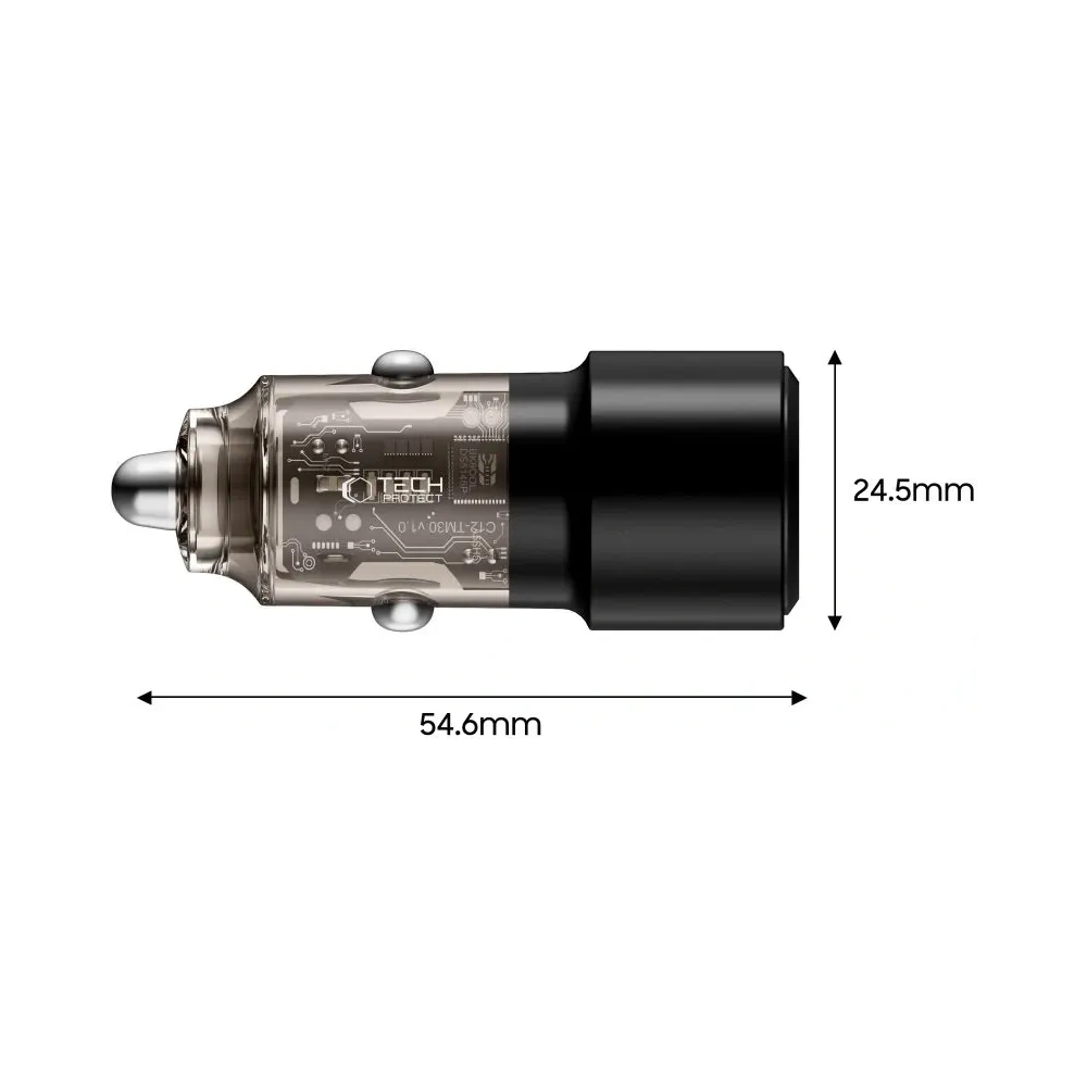 Ładowarka samochodowa Tech-Protect CC03 2-port Car Charger USB-A, USB-C PD 75W Black