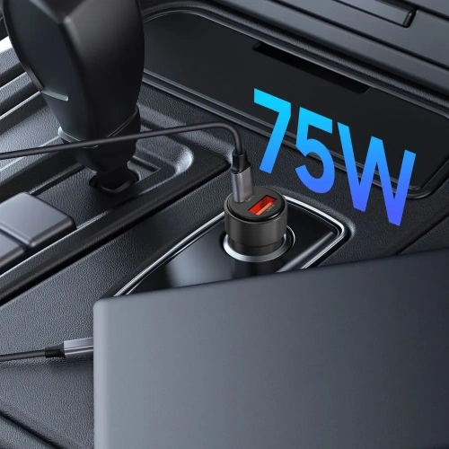 Buy Tech-Protect CC03 2-port Car Charger USB-A, USB-C PD 75W Black - THP4080 - {ean13} - Home Screen Store Europe