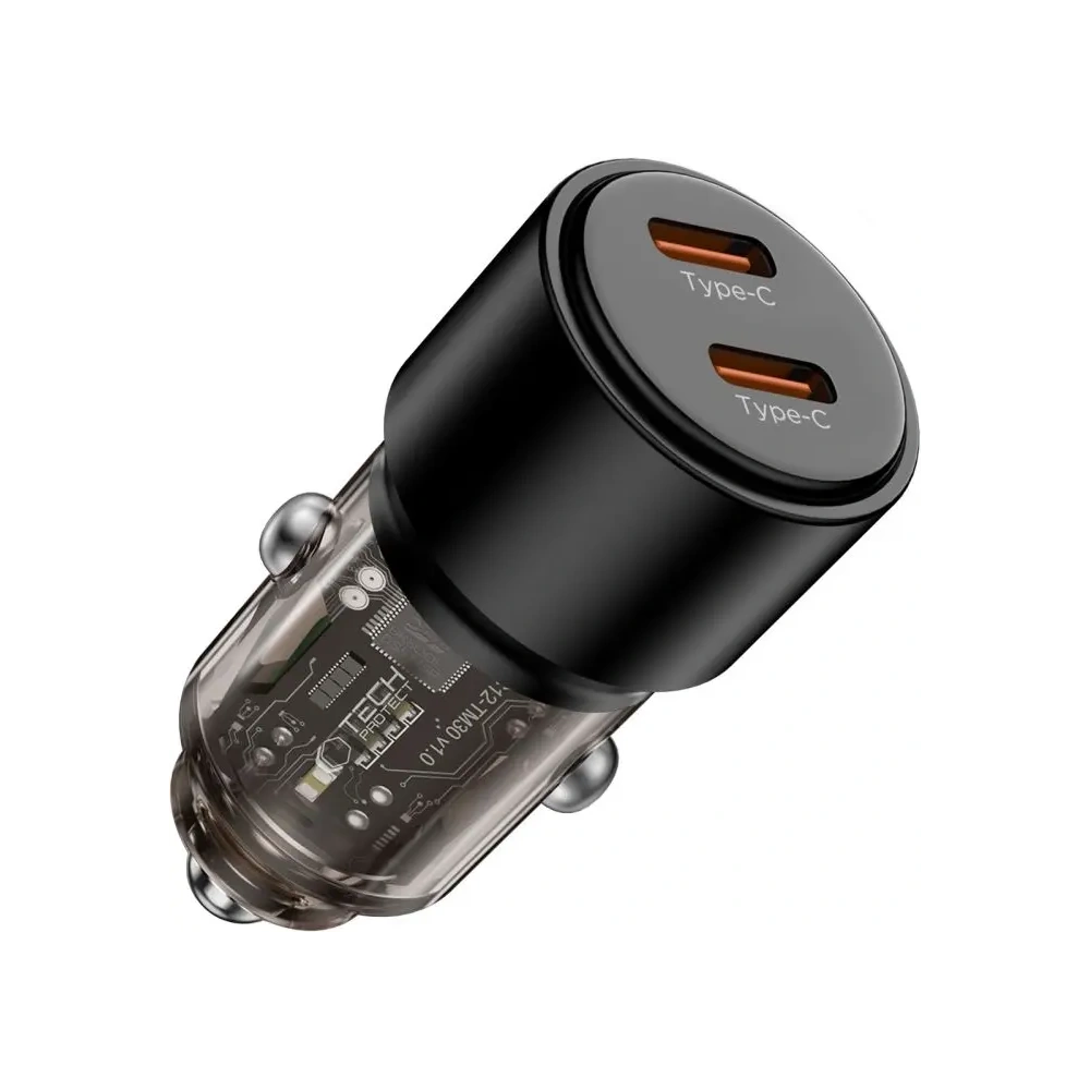 Ładowarka samochodowa Tech-Protect CC03 2-port 2xUSB-C Car Charger PD 100W Black