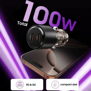 Kup Ładowarka samochodowa Tech-Protect CC03 2-port 2xUSB-C Car Charger PD 100W Black - THP4081 - {ean13} - Sklep Home Screen