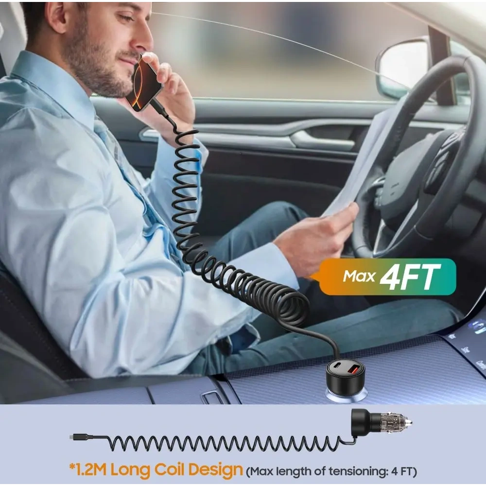 Ładowarka samochodowa Tech-Protect CC05 2-port Car Charger USB-A, USB-C PD 60W + USB-C Cable Black