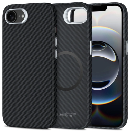 Kup Etui Tech-Protect Ion Carbon MagSafe Apple iPhone 16e Schwarz/Silber - THP4086 - {ean13} - Sklep Home Screen