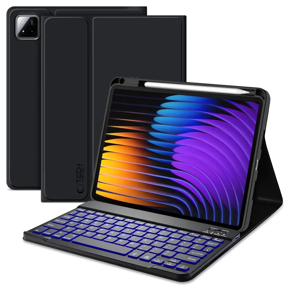 Etui z klawiaturą Tech-Protect SmartCase Pen + Keyboard Xiaomi Pad 7 / 7 Pro Black
