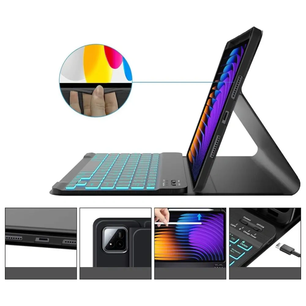 Etui z klawiaturą Tech-Protect SmartCase Pen + Keyboard Xiaomi Pad 7 / 7 Pro Black