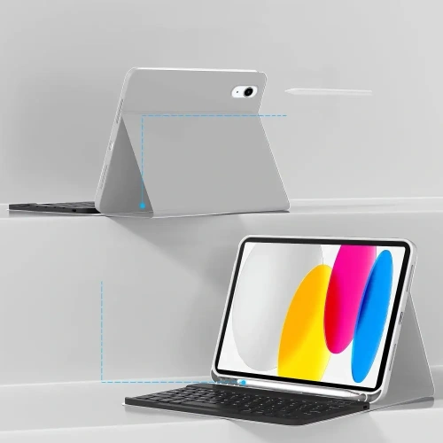 Kup Etui cu tastatură Tech-Protect SmartCase Pen + Keyboard Apple iPad Air 10.9 2022 (5. generație) / iPad Air 11 2025 (7. generație) Gri - THP4088 - {ean13} - Sklep Home Screen