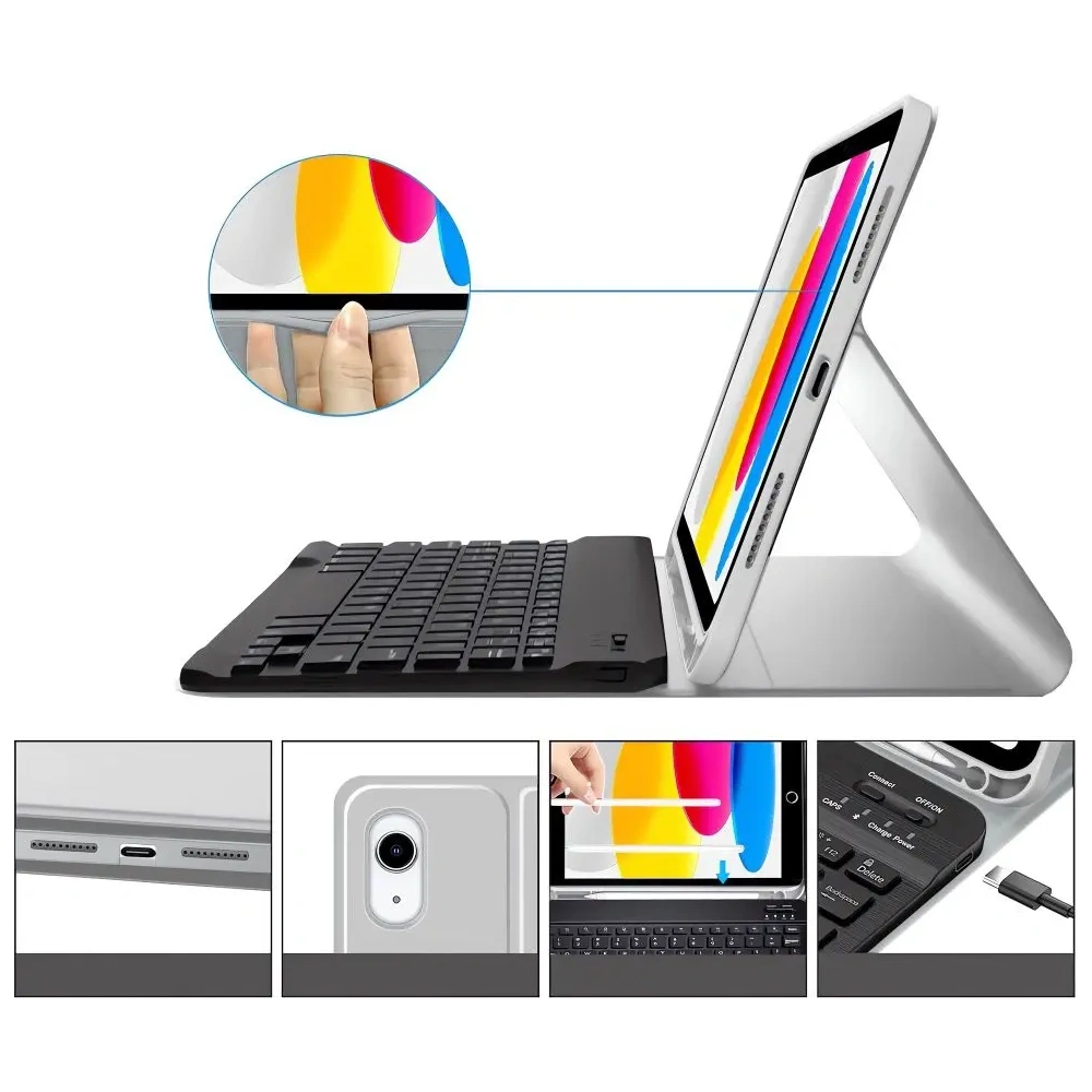 Etui z klawiaturą Tech-Protect SmartCase Pen + Keyboard Apple iPad Air 10.9 2022 (5. generacji) / iPad Air 11 2025 (7. generacji) Grey