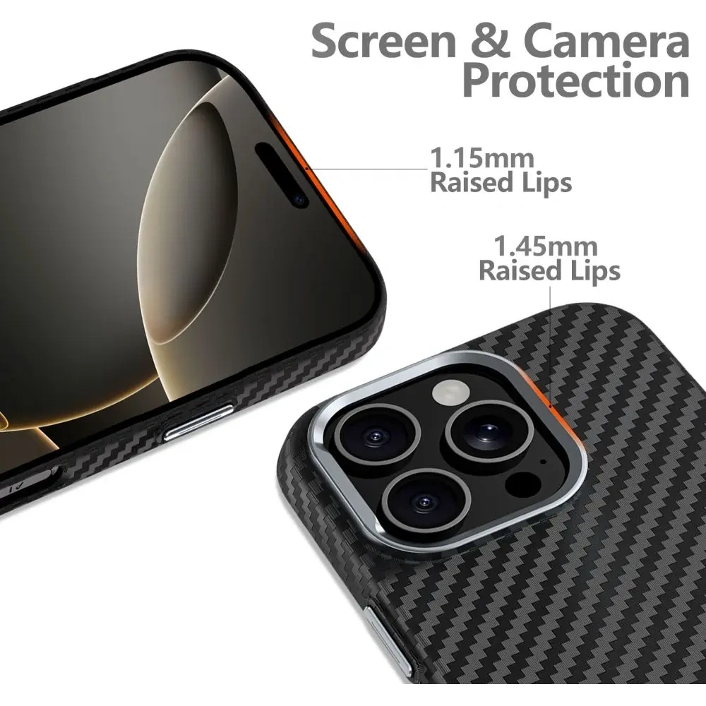 Etui Tech-Protect Ion Carbon MagSafe Apple iPhone 16 Black/silver