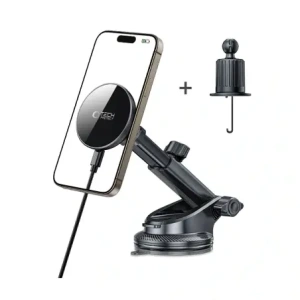 Buy Car mount for dashboard / vent with wireless charger Tech-Protect MM15W-V10 Magnetic MagSafe Dashboard & Vent Car Mount Wireless Charger 15W Black - THP4100 - {ean13} - Home Screen Store Europe