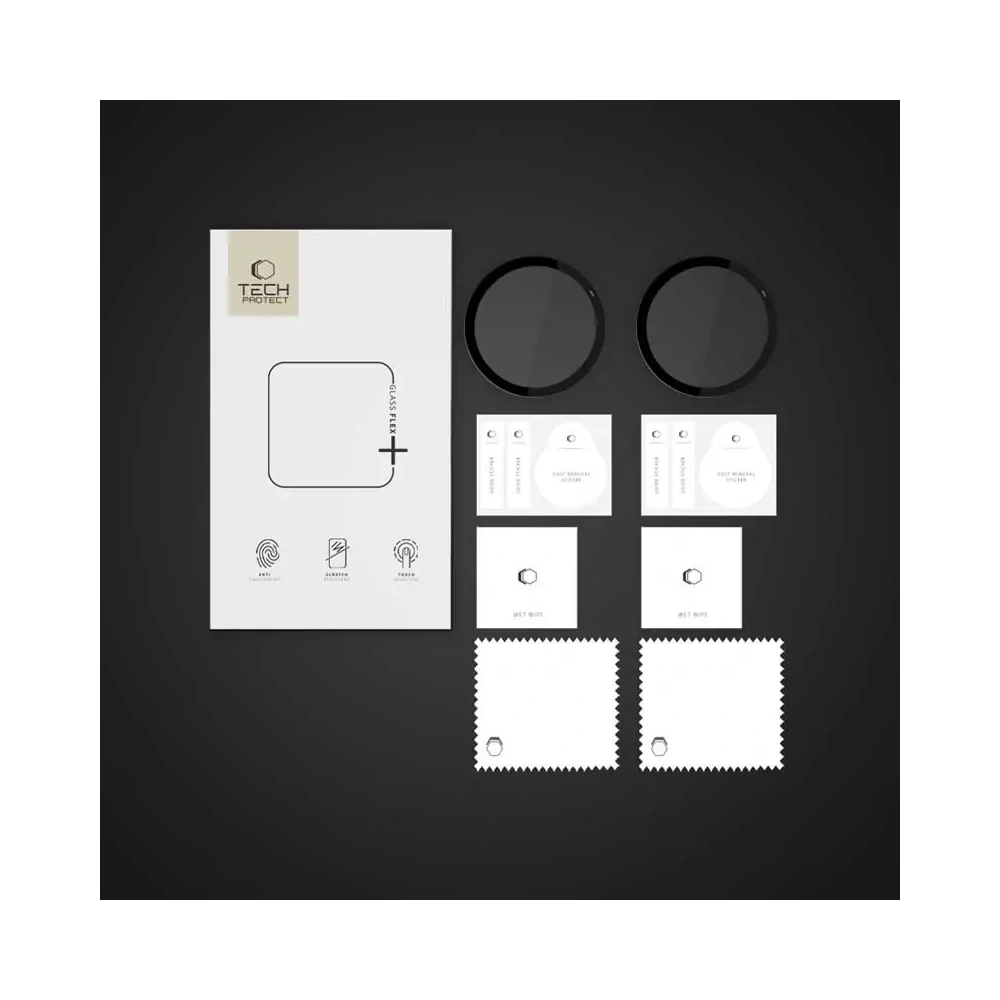 Szkło hybrydowe Tech-Protect Glass Flex+ Garmin Vivoactive 6 Black [2 PACK]