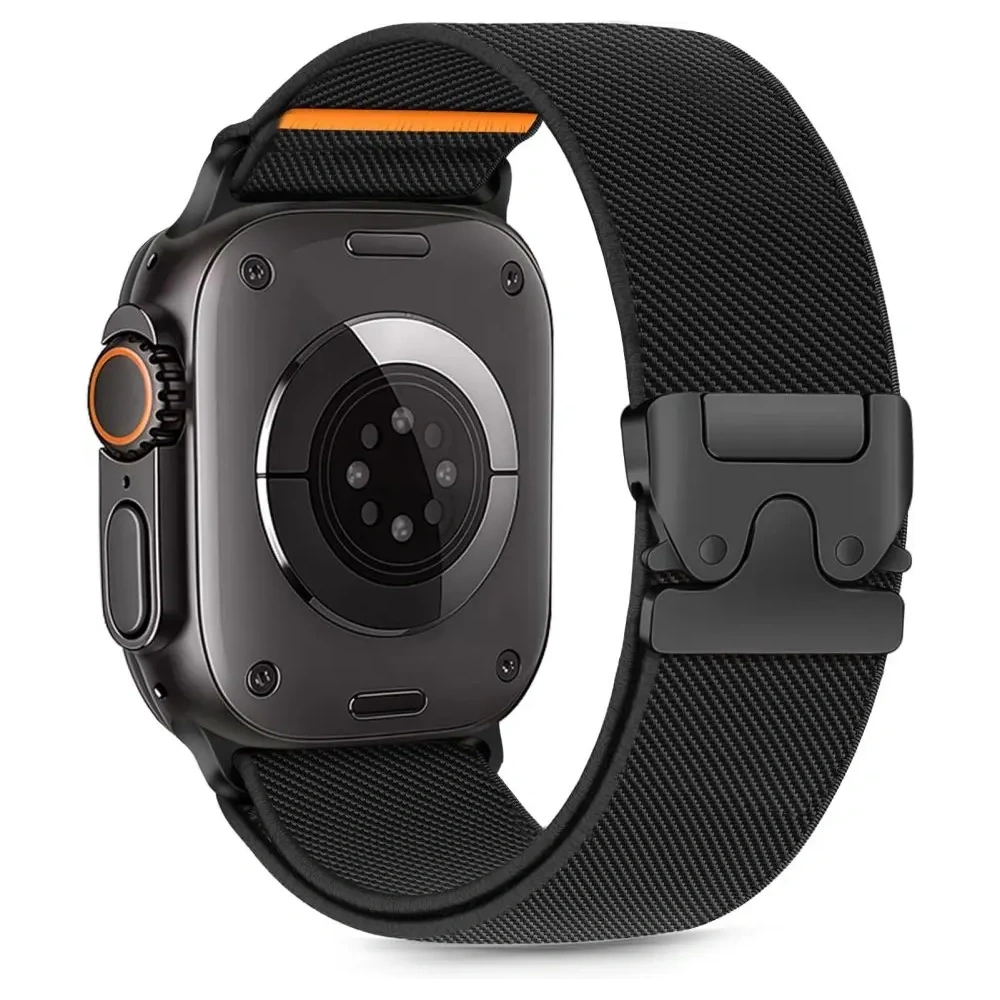Pasek Tech-Protect Nylon Clasp Apple Watch 6 / 7 / 8 / 9 / 10 / SE / Ultra 1 / 2 44/45/46/49mm Black