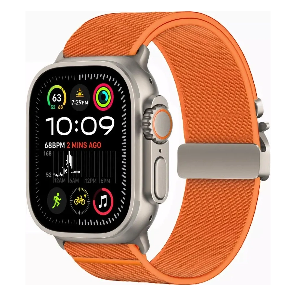 Pasek Tech-Protect Nylon Clasp Apple Watch 6 / 7 / 8 / 9 / 10 / SE / Ultra 1 / 2 44/45/46/49mm Orange
