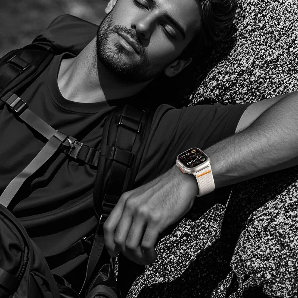 Pasek Tech-Protect Nylon Clasp Apple Watch 6 / 7 / 8 / 9 / 10 / SE / Ultra 1 / 2 44/45/46/49mm Titanium