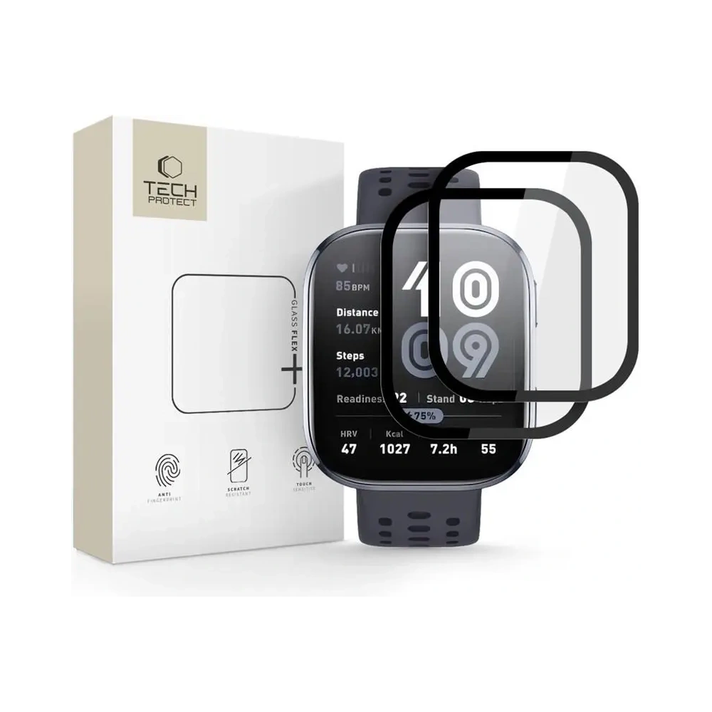 Szkło hybrydowe Tech-Protect Glass Flex+ Amazfit Bip 6 Black [2 PACK]