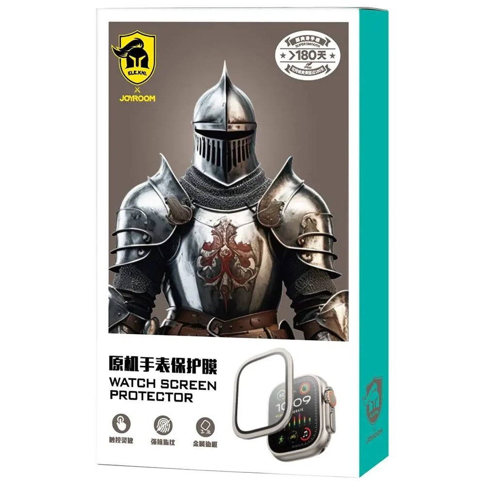 Szkło hartowane Joyroom JR-IU49 na Apple Watch Ultra 1 / 2 49mm z ramką w kolorze tytanowym